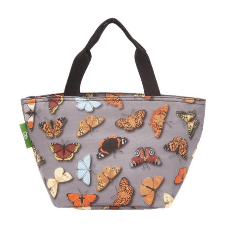 Kühltasche Lunch Bag ECO CHIC 17.5x30x13.5cm Kunststoff 100% recycelt grau Schmetterlinge