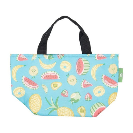 Kühltasche Lunch Bag ECO CHIC 17.5x30x13.5cm Kunststoff 100% recycelt hellblau Früchte