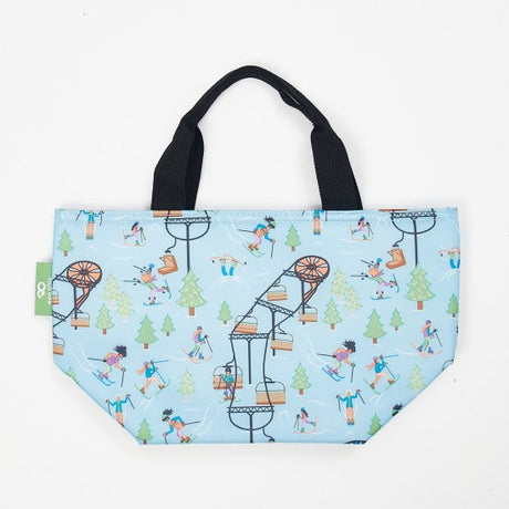 Kühltasche Lunch Bag ECO CHIC 17.5x30x13.5cm Kunststoff 100% recycelt hellblau Skifahrer