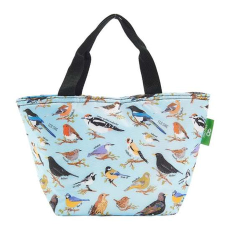 Kühltasche Lunch Bag ECO CHIC 17.5x30x13.5cm Kunststoff 100% recycelt hellblau Vögel