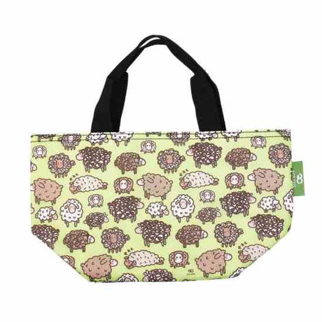 Kühltasche Lunch Bag ECO CHIC 17.5x30x13.5cm Kunststoff 100% recycelt hellgrün Schafe