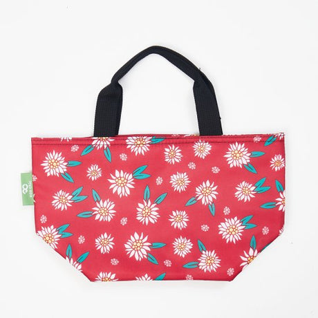 Kühltasche Lunch Bag ECO CHIC 17.5x30x13.5cm Kunststoff 100% recycelt rot Blumen