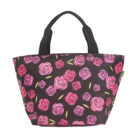 Kühltasche Lunch Bag ECO CHIC 17.5x30x13.5cm Kunststoff 100% recycelt schwarz Rosen