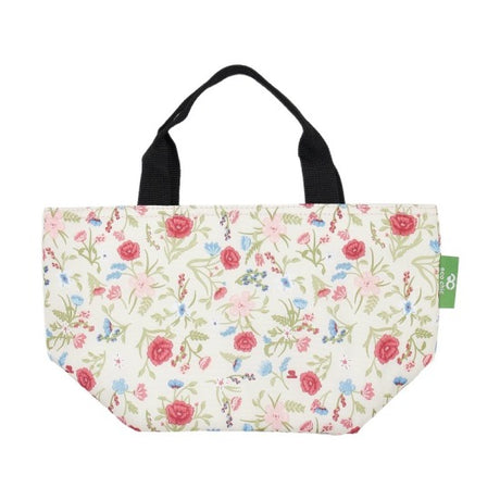 Kühltasche Lunch Bag ECO CHIC 17.5x30x13.5cm Kunststoff 100% recycelt weiss Blumen