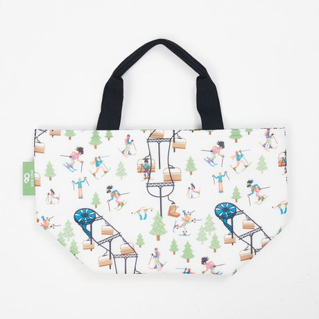 Kühltasche Lunch Bag ECO CHIC 17.5x30x13.5cm Kunststoff 100% recycelt weiss Skifahrer