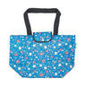 Kühltasche gross ECO CHIC faltbar 29x44x17cm Kunststoff 100% recycelt blau Blümchen