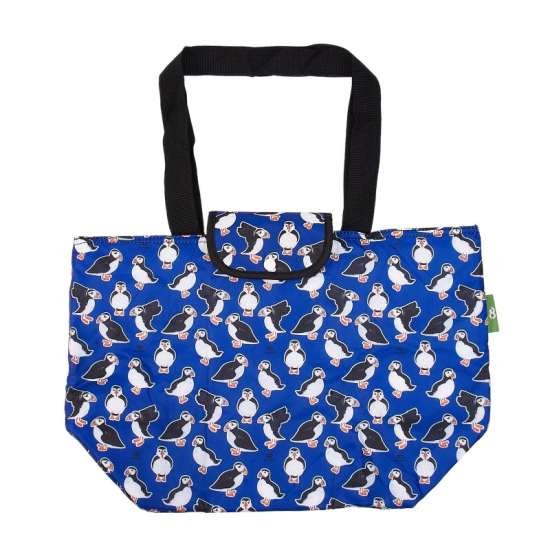 Kühltasche gross ECO CHIC faltbar 29x44x17cm Kunststoff 100% recycelt blau Papageientaucher