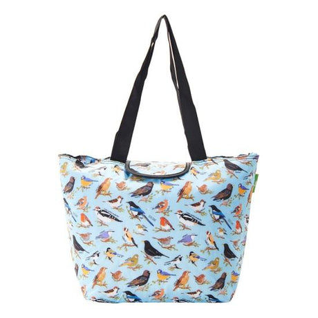 Kühltasche gross ECO CHIC faltbar 29x44x17cm Kunststoff 100% recycelt hellblau Vögel
