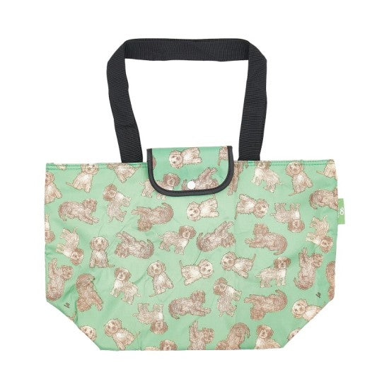 Kühltasche gross ECO CHIC faltbar 29x44x17cm Kunststoff 100% recycelt mint Hunde