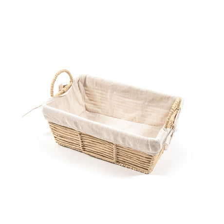 Korb mit Stoff natur 34x23x14cm Papier/Metall