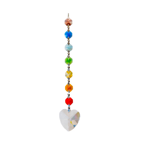 Kristall Chakrakette 18cm m. Herzdiamant Bleifrei