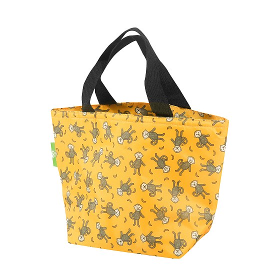 Kühltasche Lunch Bag ECO CHIC Affen Gelb 17.5x30x13.5cm Kunststoff 100% recycelt