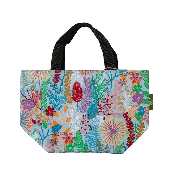 Kühltasche Lunch Bag ECO CHIC Blumen Blau 17.5x30x13.5cm Kunststoff 100% recycelt