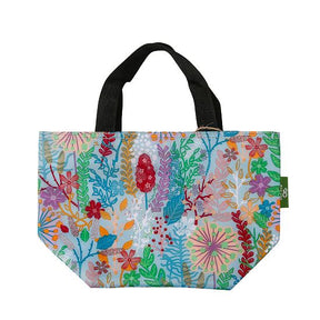 Kühltasche Lunch Bag ECO CHIC Blumen Blau 17.5x30x13.5cm Kunststoff 100% recycelt