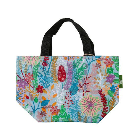 Kühltasche Lunch Bag ECO CHIC Blumen Blau 17.5x30x13.5cm Kunststoff 100% recycelt
