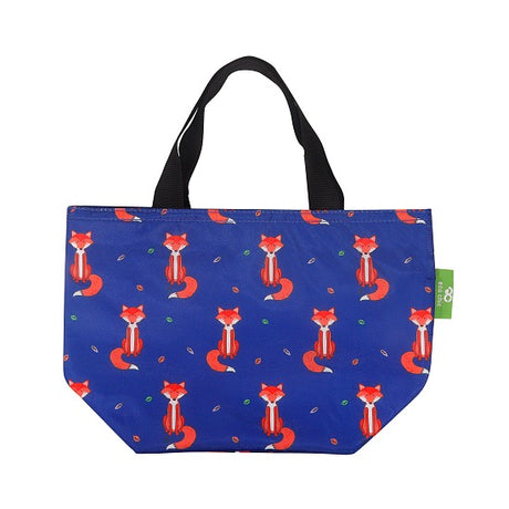 Kühltasche Lunch Bag ECO CHIC Füchse Navy Blau17.5x30x13.5cm Kunststoff 100% recycelt