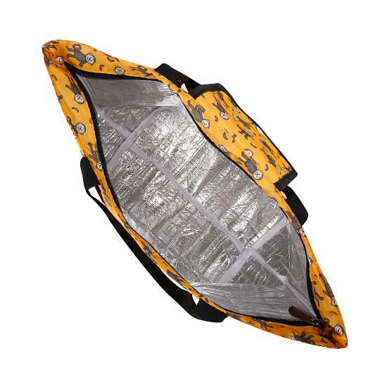 Kühltasche gross ECO CHIC faltbar Affen Gelb 29x44x17cm Kunststoff 100% recycelt offen