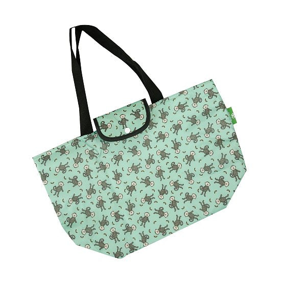 Kühltasche gross ECO CHIC faltbar Affen Grün 29x44x17cm Kunststoff 100% recycelt