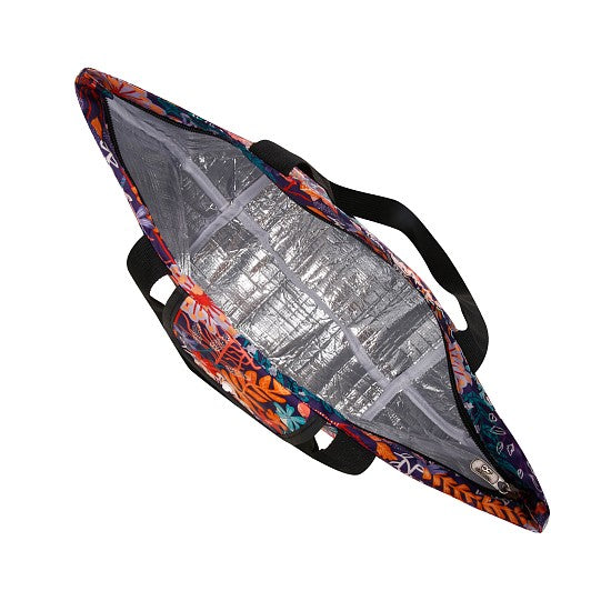 Kühltasche gross ECO CHIC faltbar Blumen Lila 29x44x17cm Kunststoff 100% recycelt offen