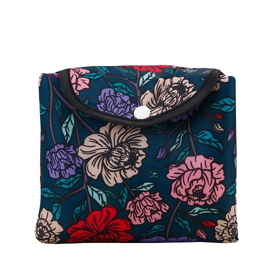 Kühltasche gross ECO CHIC faltbar Grosse Blumen Grün 29x44x17cm Kunststoff 100% recycelt gefaltet
