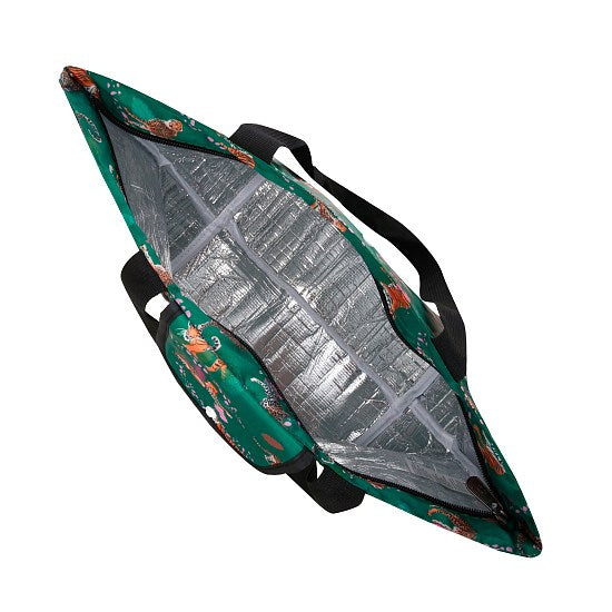 Kühltasche gross ECO CHIC faltbar Grosskatzen Grün 29x44x17cm Kunststoff 100% recycelt offen