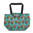 Kühltasche gross ECO CHIC faltbar Hochlandrinder türkis 29x44x17cm Kunststoff 100% recycelt