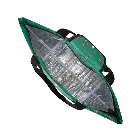 Kühltasche gross ECO CHIC faltbar Rehe Grün 29x44x17cm Kunststoff 100% recycelt offen