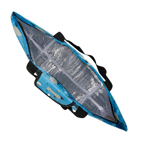 Kühltasche gross ECO CHIC faltbar Schafe Vielfalt Blau 29x44x17cm Kunststoff 100% recycelt offen