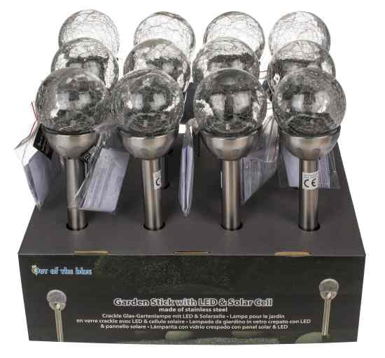 LED Outdoor Lampe Gartenstecker Solarzelle 29.5cm 12 Stück im Display