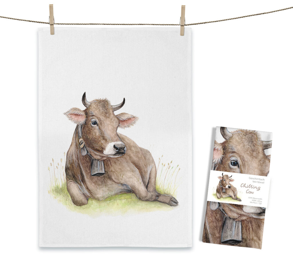 Küche Textilien Geschirrtuch Chilling Cow 50x70cm Baumwolle