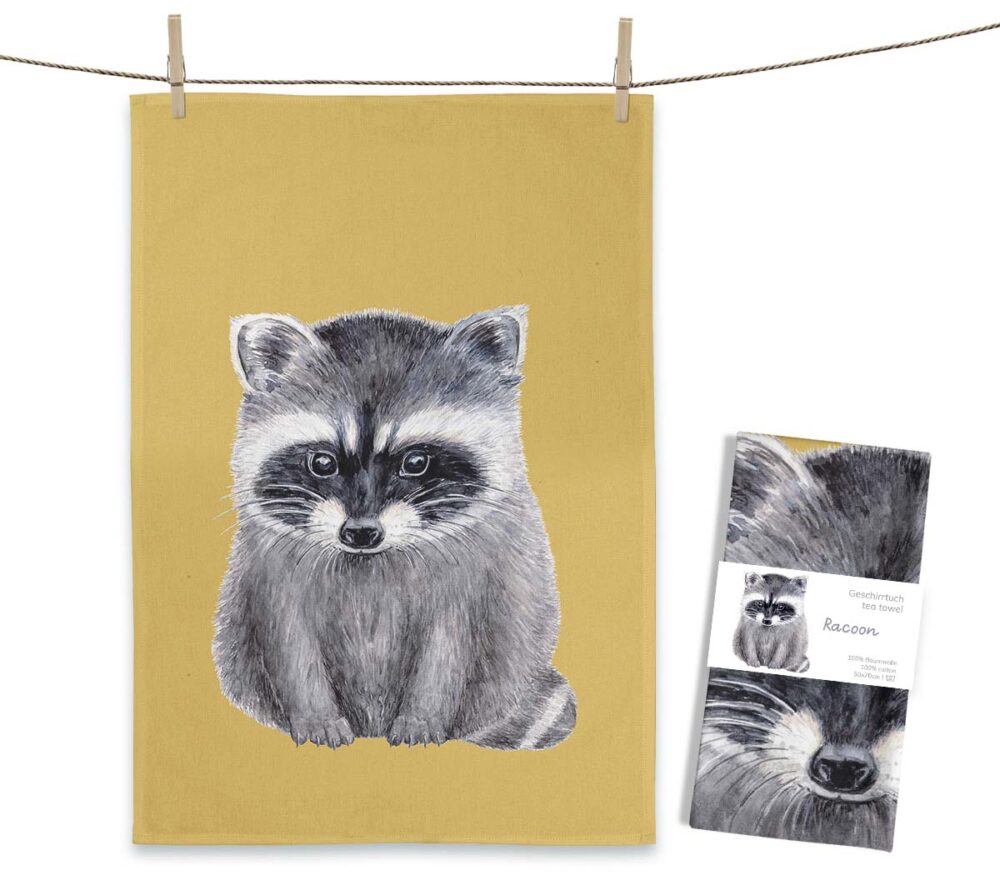 Küche Textilien Geschirrtuch Racoon 50x70cm Baumwolle