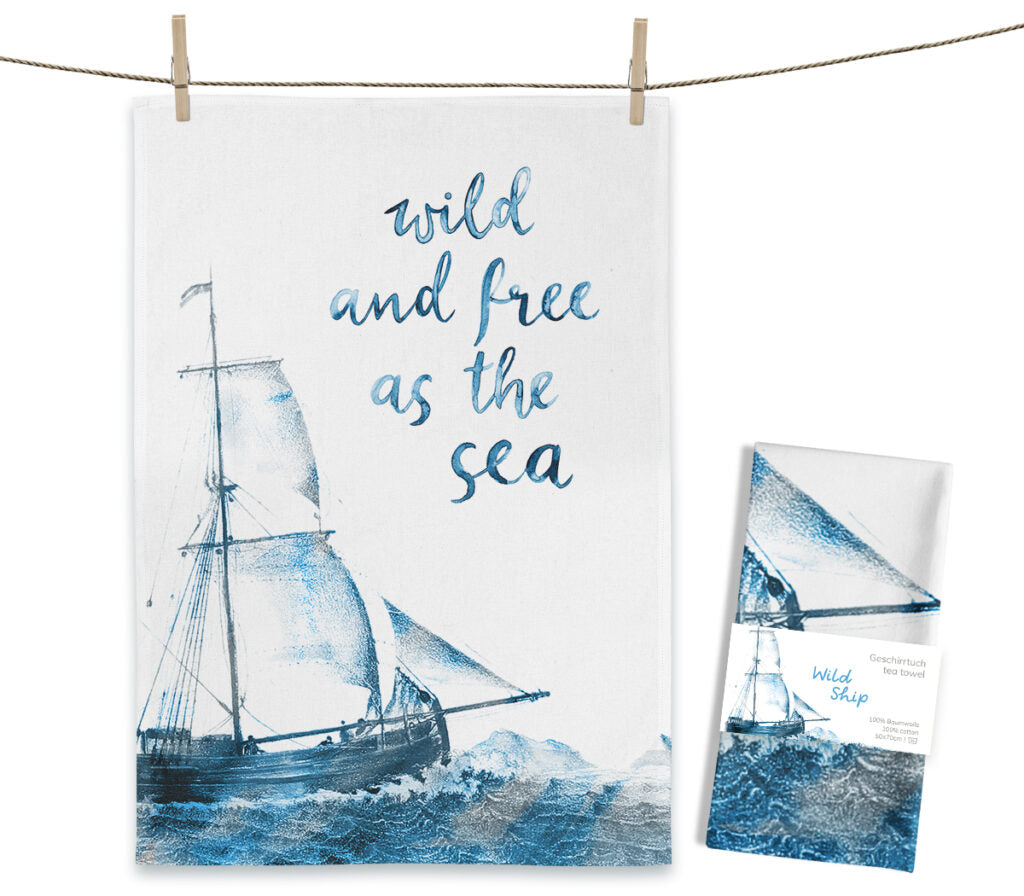 Küche Textilien Geschirrtuch Wild Ship 50x70cm Baumwolle