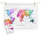 Küche Textilien Geschirrtuch World Map Rainbow 50x70cm Baumwolle