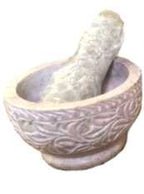 Mörser Speckstein hell 10x6.2cm geschnitzt INDIEN