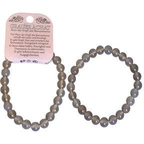 Naturedelstein Armband grauer Achat 190x8mm