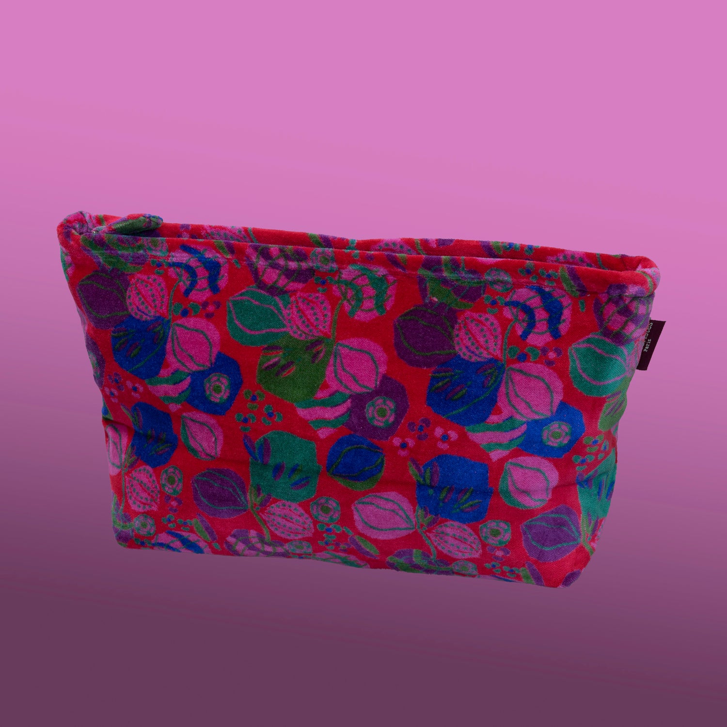 Necessaire Samt XL (BLOOM RED) 100% Baumwolle 33x19x13cm