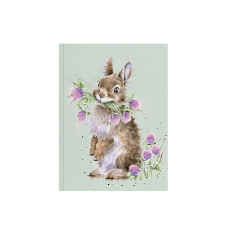 Notizbuch grau mit Hässchen und Kleeblüten