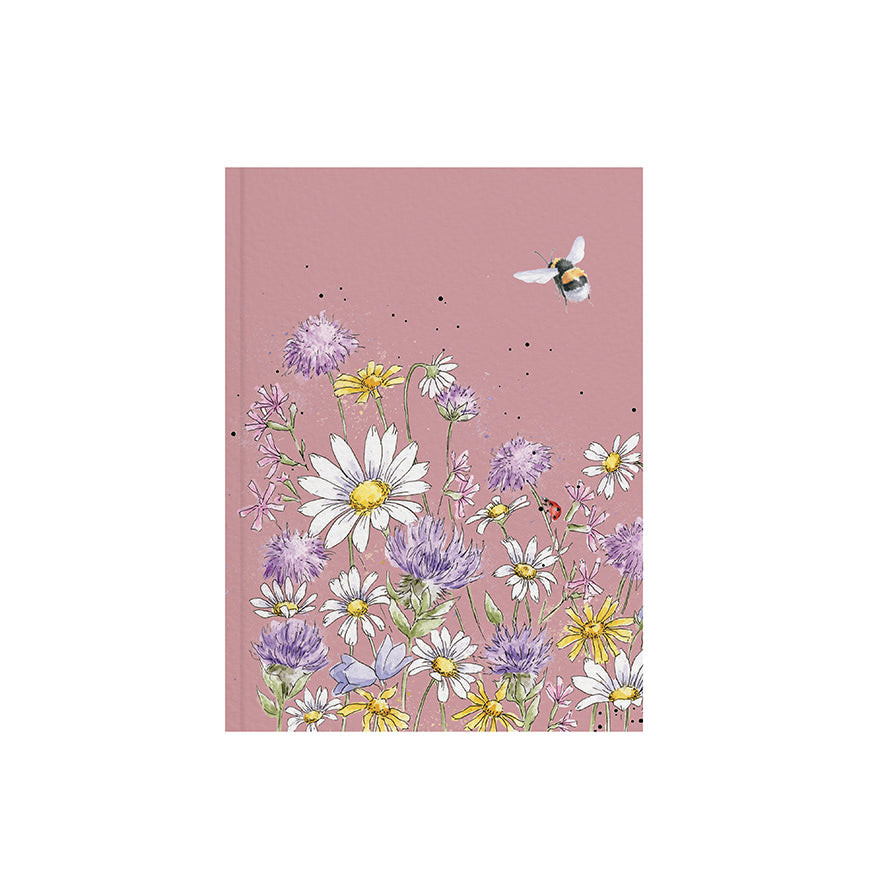 Notizbuch rosa mit Blumen und Biene