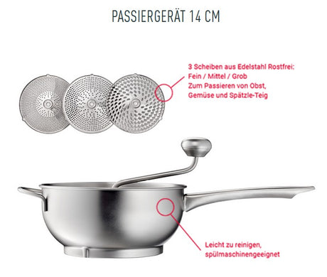 Passiergeraet 14cm Riess Edelstahl
