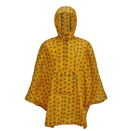 Poncho ECO CHIC faltbar Affen Orange 130x110cm Kunststoff 100% recycelt
