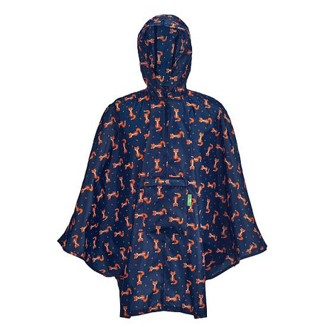 Poncho ECO CHIC faltbar Fuchs Dunkelblau 130x110cm Kunststoff 100% recycelt