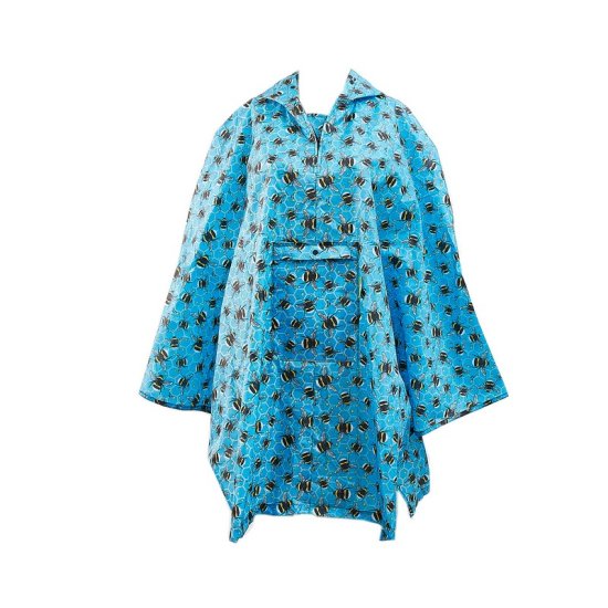 Poncho ECO CHIC faltbar Hummeln Blau 130x110cm Kunststoff 100% recycelt