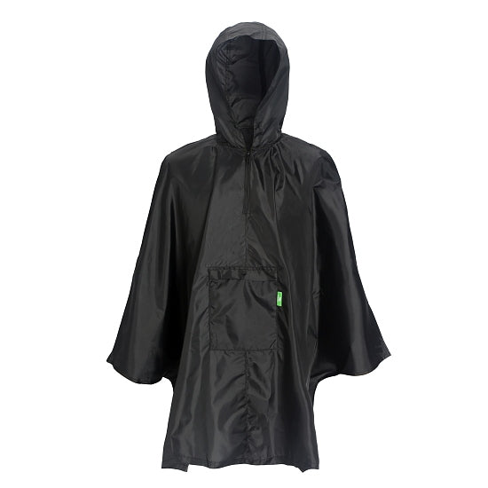 Poncho ECO CHIC faltbar uni Schwarz 130x110cm Kunststoff 100% recycelt