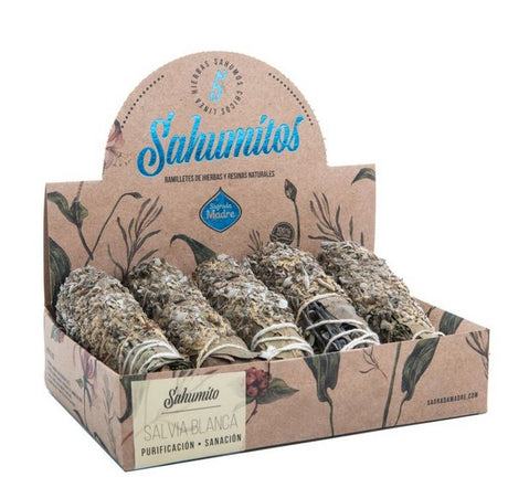 RÄUCHERBÜNDEL 5erSet Sagrada Madre weisser Salbei mit Zedern-Eukalyptus-Lorbeerkern