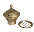 Räuchergefäss mit Deckel Messing golden 7.5x9.5cm INDIEN