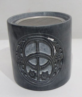 Räucherofen mit Metallsieb Avalon Zeichen Speckstein 10x10cm INDIEN