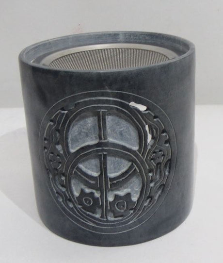 Räucherofen mit Metallsieb Avalon Zeichen Speckstein 10x10cm INDIEN