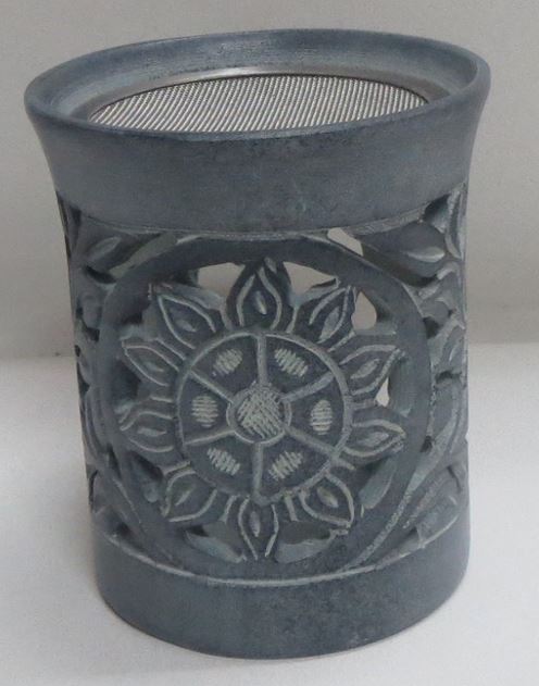 Räucherofen mit Metallsieb Speckstein 7.5x9cm INDIEN