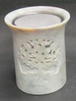 Räucherofen mit Metallsieb Speckstein Baum des Lebens 7.57x9cm INDIEN