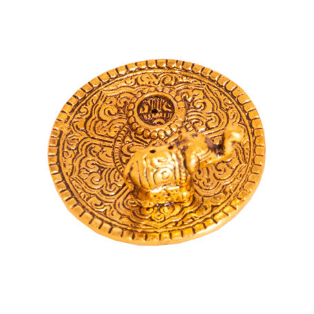 Räucherstäbchenhalter Rund 7cm Elefantenfigur Messing INDIEN
